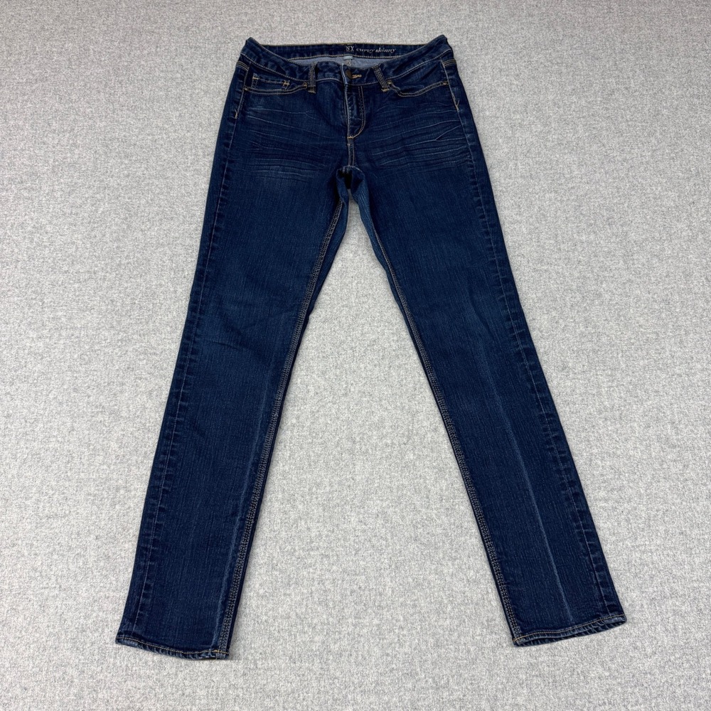 NY & Co Curvy Skinny Jeans Size 8 Average Blue Dark Wash Stretch Denim 5-Pocket